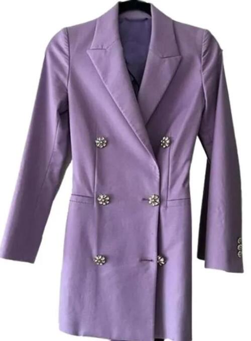 Electric Bloom Jade Castillo Purple Embellished Blazer