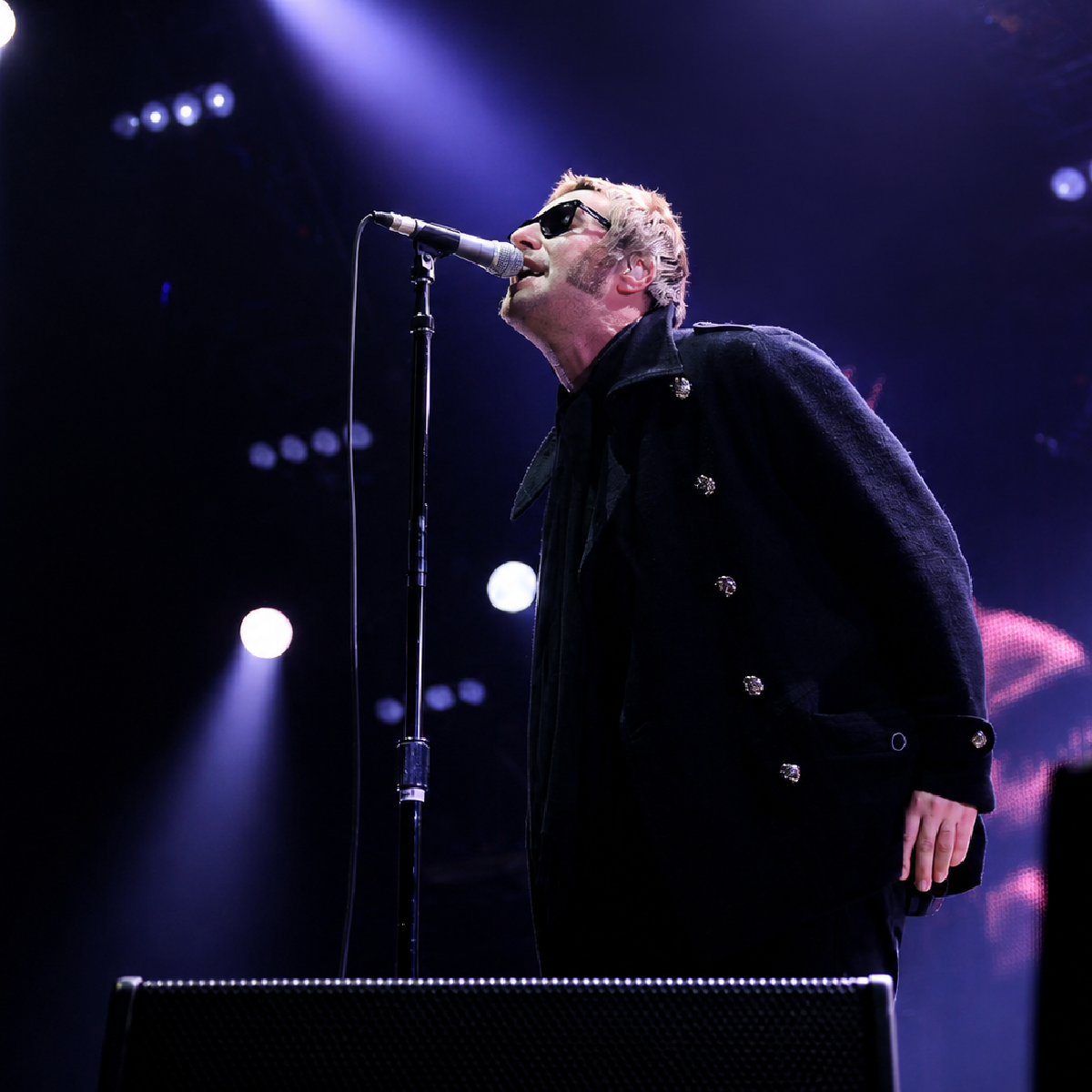 Oasis Liam Gallagher Black Military Wool Coat