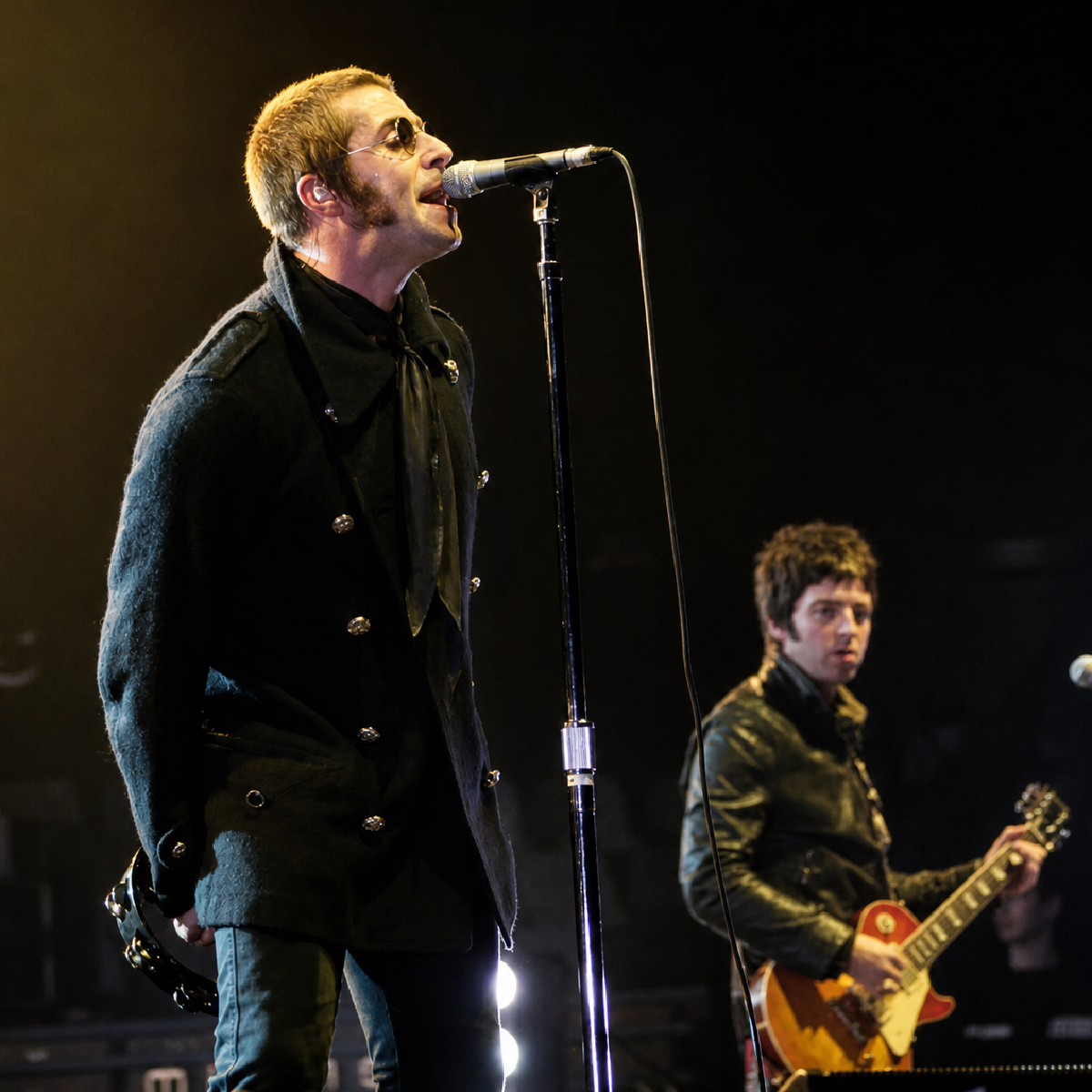 Oasis Liam Gallagher Black Military Wool Coat