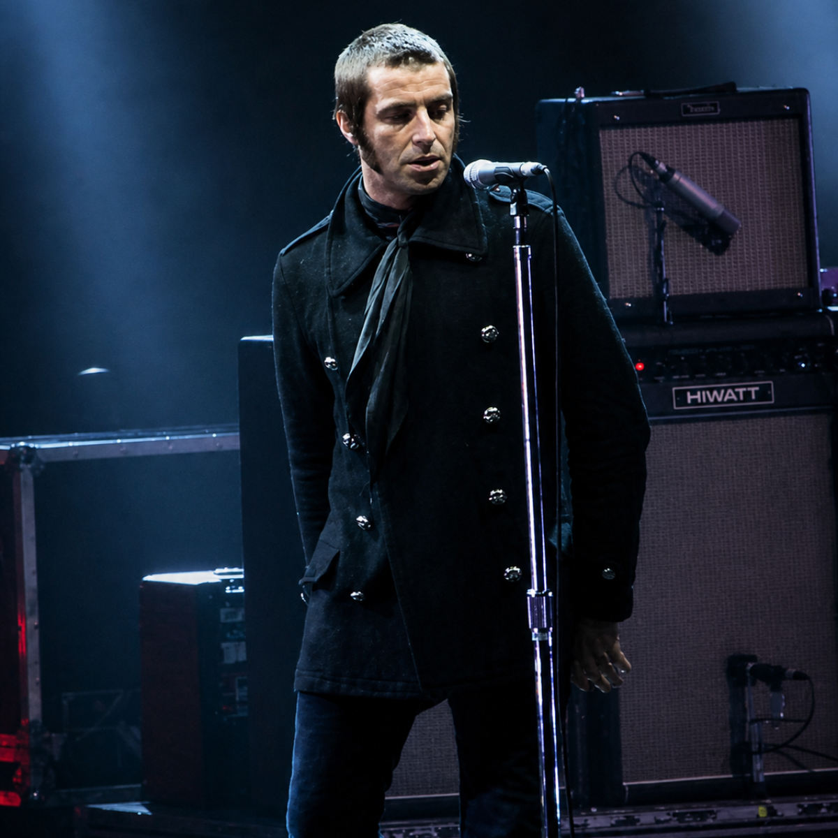 Oasis Liam Gallagher Black Military Wool Coat