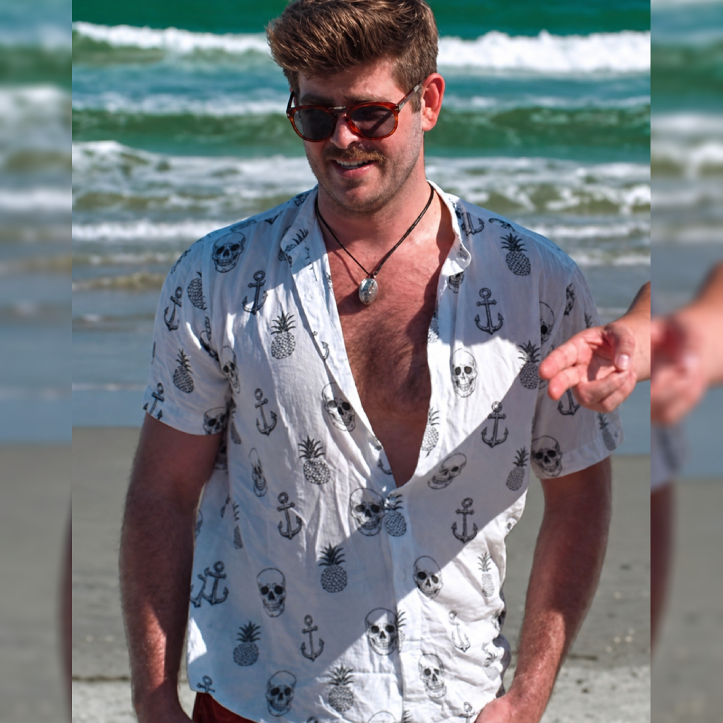 Southern Charm S11 White Pirate Printed Shirt